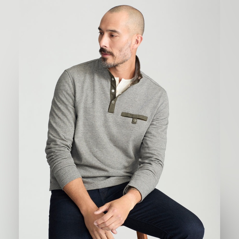 Untuckit Snap Fleece Pullover Grey Large
